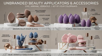 15-Piece Beauty Blender & Powder Puff Bundle - Ultra Soft Cosmetic Sponges for Liquid, Cream & Powder - Includes Mini Detailers & Fan-Shaped Applicators