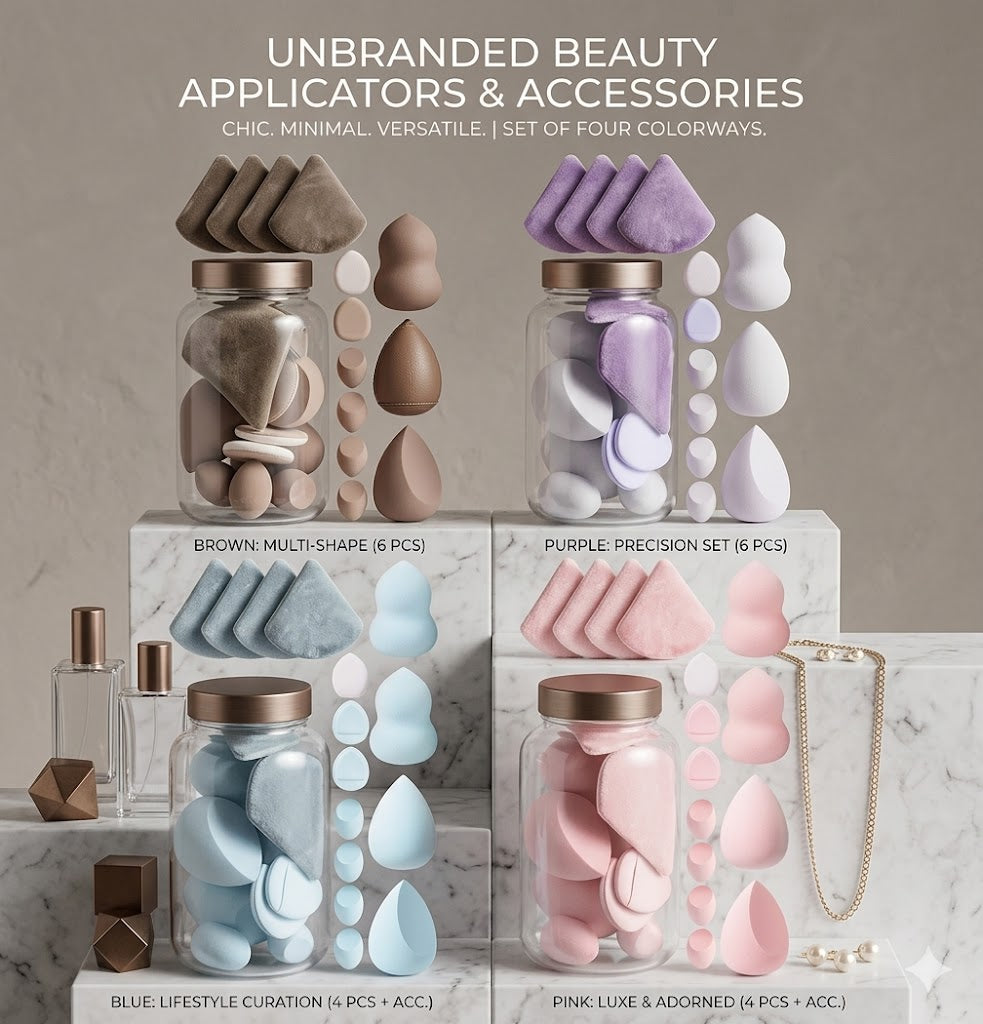 15-Piece Beauty Blender & Powder Puff Bundle - Ultra Soft Cosmetic Sponges for Liquid, Cream & Powder - Includes Mini Detailers & Fan-Shaped Applicators