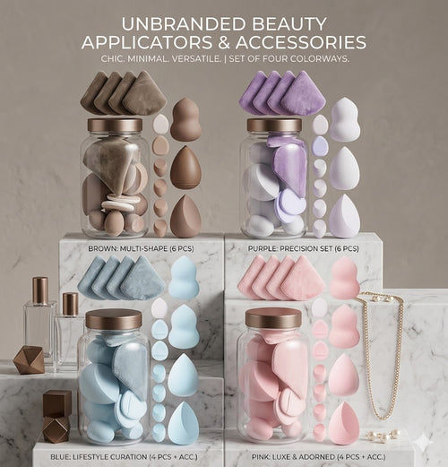 15-Piece Beauty Blender & Powder Puff Bundle - Ultra Soft Cosmetic Sponges for Liquid, Cream & Powder - Includes Mini Detailers & Fan-Shaped Applicators