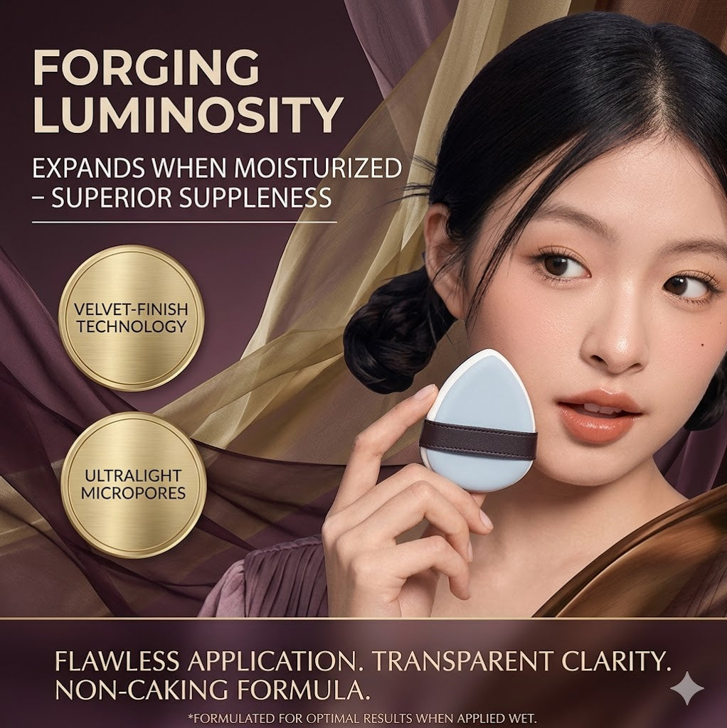 2PCS Soft Air Cushion Foundation Puffs - Wet & Dry Use Non-Absorbent Makeup Sponges - Universal Face Powder Blending Tools