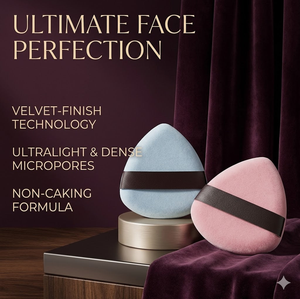 2PCS Soft Air Cushion Foundation Puffs - Wet & Dry Use Non-Absorbent Makeup Sponges - Universal Face Powder Blending Tools