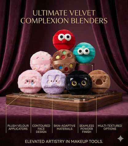 Cute Cartoon Beauty Blender Puff - Super Soft Portable Makeup Sponge - Kawaii Cosmetic Applicator Tool for Seamless Foundation & Powder