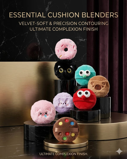 Cute Cartoon Beauty Blender Puff - Super Soft Portable Makeup Sponge - Kawaii Cosmetic Applicator Tool for Seamless Foundation & Powder