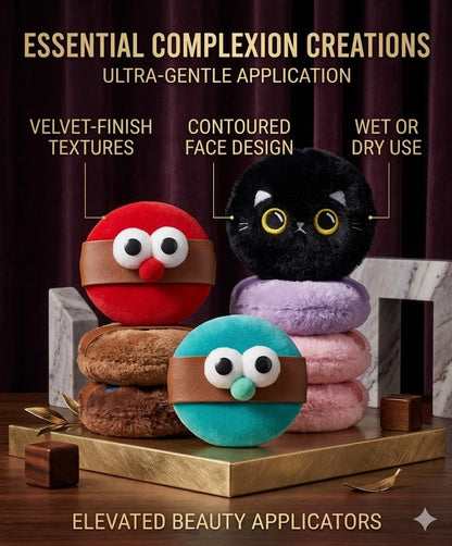 Cute Cartoon Beauty Blender Puff - Super Soft Portable Makeup Sponge - Kawaii Cosmetic Applicator Tool for Seamless Foundation & Powder
