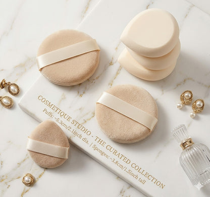 Dual-Use Cosmetic Powder Puff Set - Soft Makeup Sponge for Foundation & Cushion - Wet & Dry Professional Beauty Blender for Liquid, Cream & Powder