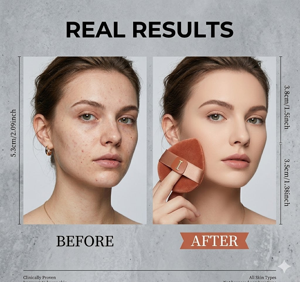 Portable 2PCS Makeup Blender Set with Built-in Mirror - Ultra Soft Foundation Puffs for On-the-Go Touch-ups - Travel-Friendly Powder Applicator Box