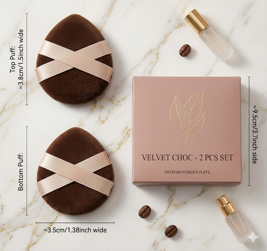 Portable 2PCS Makeup Blender Set with Built-in Mirror - Ultra Soft Foundation Puffs for On-the-Go Touch-ups - Travel-Friendly Powder Applicator Box