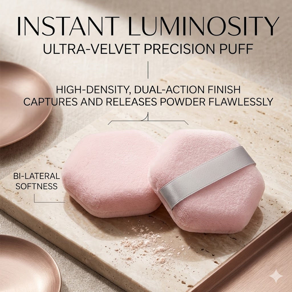 Premium Velvety Powder Puff – Specialized Dry Use Makeup Setting Sponge – Large Soft-Focus Face Applicator for Flawless Powder & Highlighter