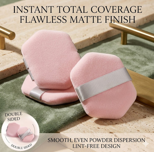 Premium Velvety Powder Puff – Specialized Dry Use Makeup Setting Sponge – Large Soft-Focus Face Applicator for Flawless Powder & Highlighter