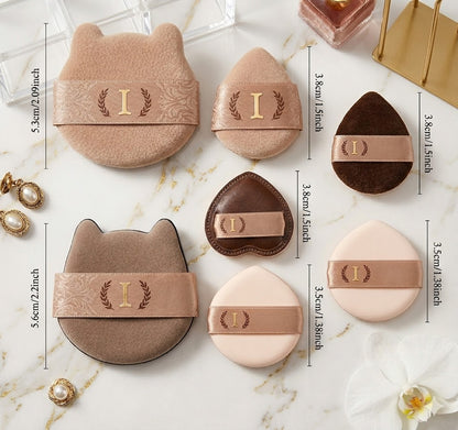 Pro Fingertip Makeup Puff 5/6PCS Box Set - Ultra Soft Flocking Foundation Sponges - Mini Capybara Beauty Blenders for Under-Eye & Nose Detailing
