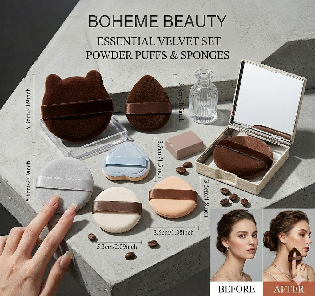 Seamless Air Cushion Powder Puff (5 Count) - Velvety Soft Makeup Applicator for Liquid & Powder - Professional Zero-Waste Foundation Blender for Smooth Finish