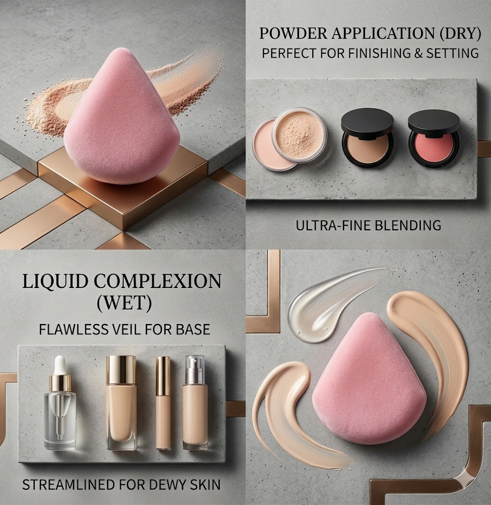 Triangle Powder Puff for Face - Soft Velvet Makeup Sponge for Loose Powder & Foundation - Dry/Wet Setting Puff for Under Eye (Pack of X)