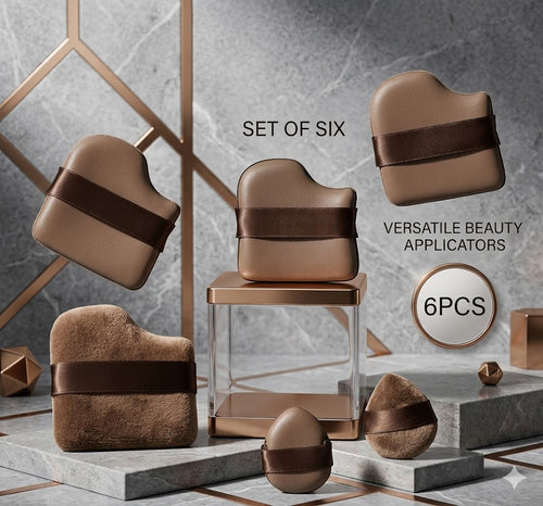 Ultra-Soft 6PCS Beauty Blender Set - Seamless Foundation Applicator Sponges - High-Elasticity Air Cushion Puffs for Flawless Finish