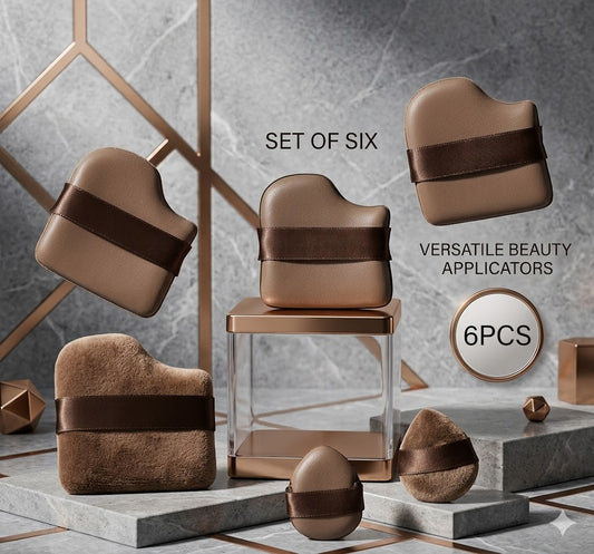 Ultra-Soft 6PCS Beauty Blender Set - Seamless Foundation Applicator Sponges - High-Elasticity Air Cushion Puffs for Flawless Finish